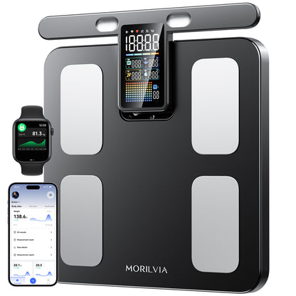 MORILVIA 8-Electrode Dual-Frequency BIA Body Composition Scale with Handle